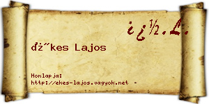 Ékes Lajos névjegykártya